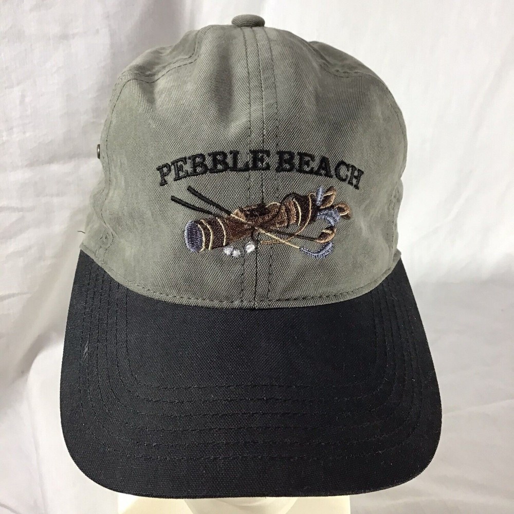 Pebble Beach Golf Bag Clubs Dorfman Pacific Gray Black Adjustable Baseball Cap